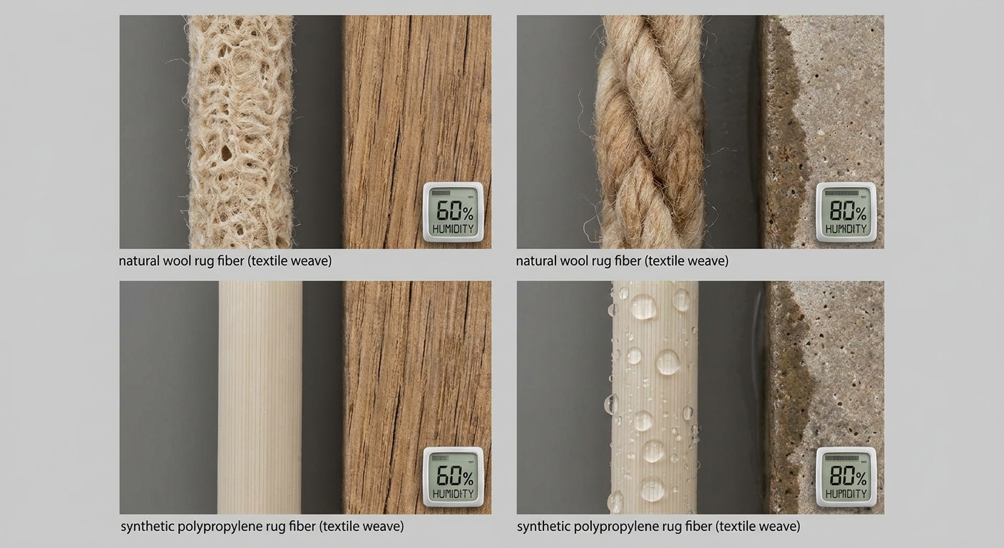 Why natural fiber rugs require different humidity care than synthetic rugs