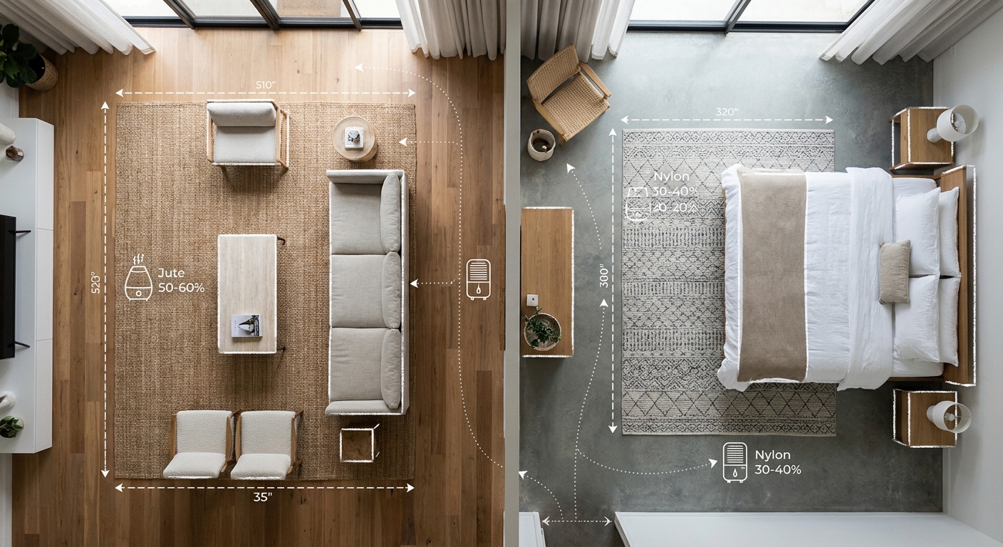 Why natural fiber rugs require different humidity care than synthetic rugs