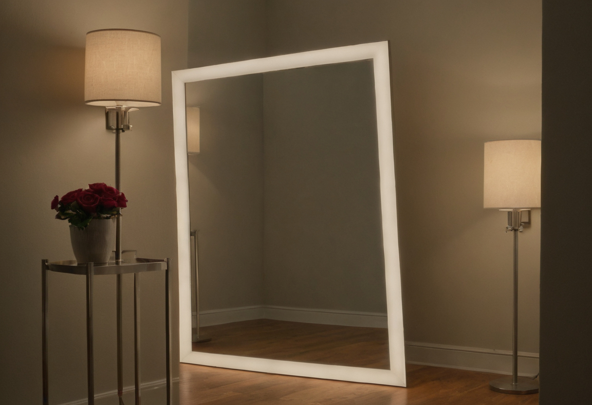 Practical visual for How should floor mirrors coordinate with sconces, downlights, and floor lamps